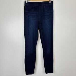 Spanx Jeanish Jean Legging High Rise Compression Slimming Dark Blue Pant Size S